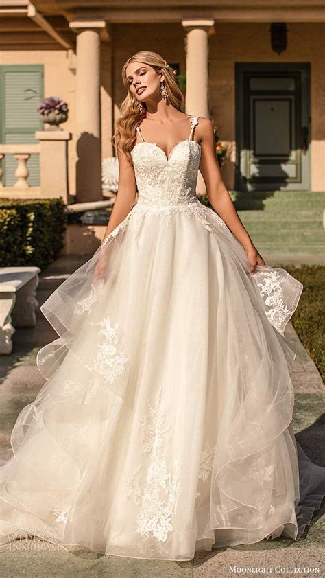 Moonlight Collection Fall 2020 Bridal Sleeveless Straps Sweetheart