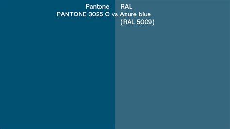 Pantone 3025 C Vs RAL Azure Blue RAL 5009 Side By Side Comparison