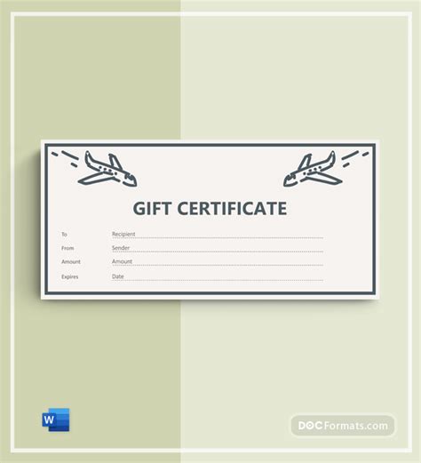 Travel Gift Certificate Template Free Printable Gift Certificate