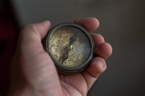 Hand Holding Compass Stock Image Image Of Navigational 177836097