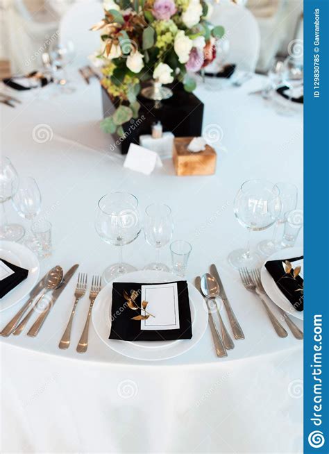 Wedding Decor, Interior. Festive. Banquet Table. Modern Wedding Decorations Stock Image - Image ...