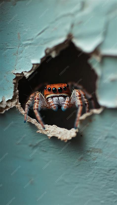 spider   spider head   hole   wall premium ai