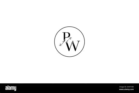 LETTERS PW LOGO DESIGN WITH NEGATIVE SPACE EFFECT FOR ILLUSTRATION USE