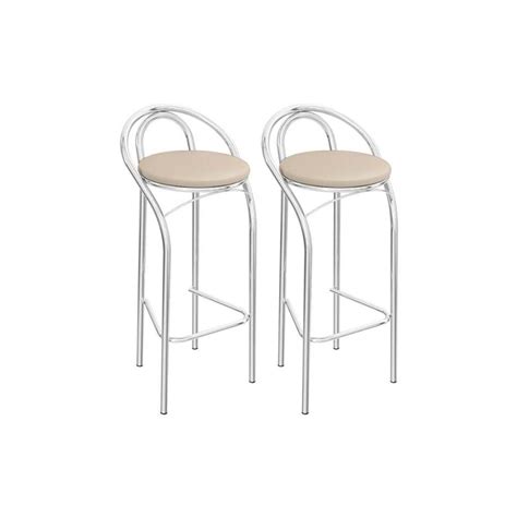 Banqueta Sala de Jantar Dublin 2B706CR Kit 2 Un Aço Branco Nude 16