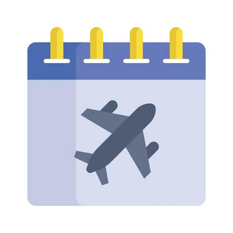 Airplane On Calendar Denoting Concept Icon Of Flight Ready To Use