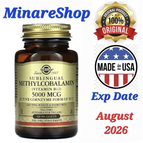 Promo Solgar Usa Sublingual Methylcobalamin Vitamin B12 5000 Mcg 60