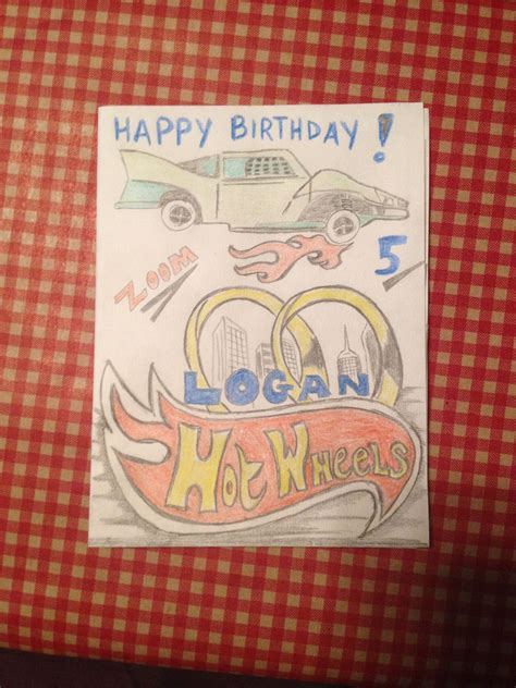 Birthday Card Of Hot Wheels I Made Car Birthday Theme Hot Wheels Birthday Birthday Cards