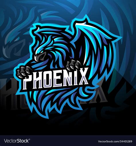 Blue Phoenix Sport Mascot Logo Royalty Free Vector Image