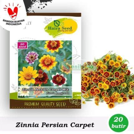 Jual Benih Bibit Bunga Zinnia Persian Carpet Mix Haira Seed Benihkita