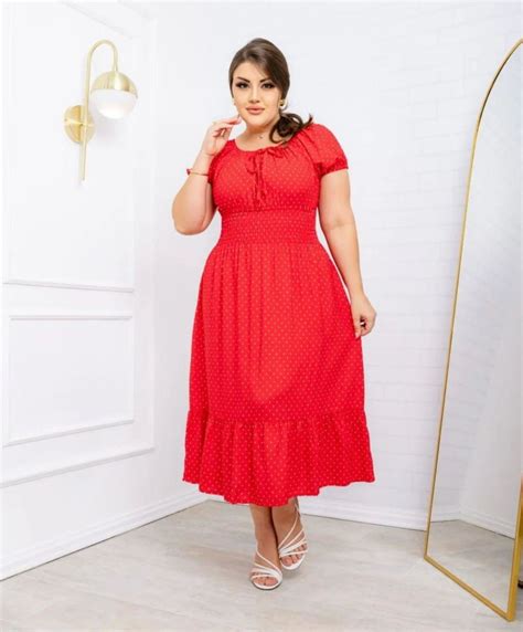 Vestido Midi Plus Size Poa Elo Produtos Especiais