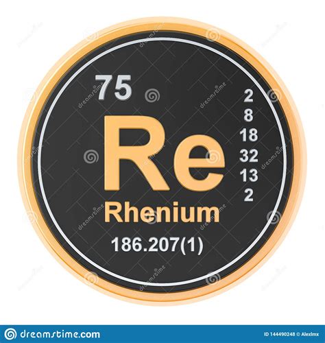 Renio Con Referencia Al Elemento Qu Mico Representaci N D Stock De