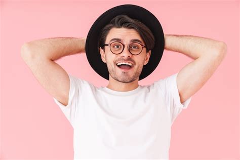 Premium Photo Image Of Young Cheerful Man Wearing Eyeglasses And