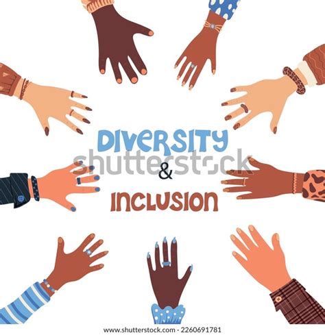 Hands Diverse Group People Together Concept Stock Vector Royalty Free