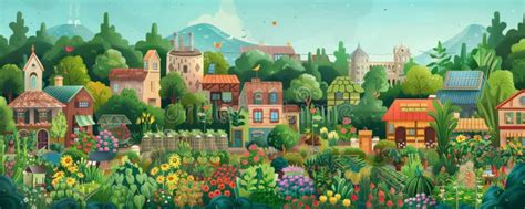 A Safe Planet Backdrop Showcasing A Thriving Community Garden With