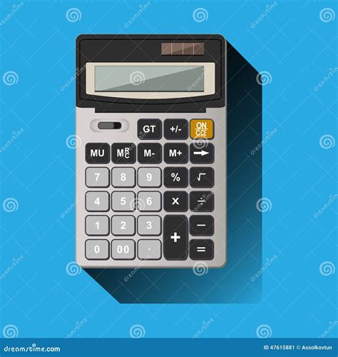 Calculator On Blue Background Stock Vector Illustration Of