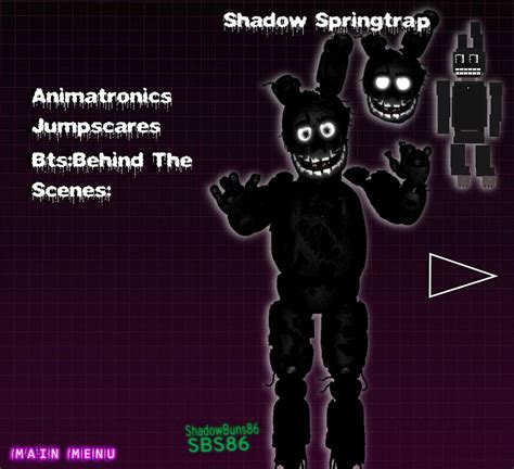 Editshadow Springtrap Extras Menu Pageold By Shadowbuns86 On Deviantart