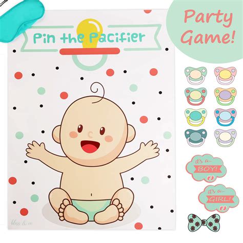 Buy Bliss Co Pin The Pacifier Baby Shower Party Games Gender