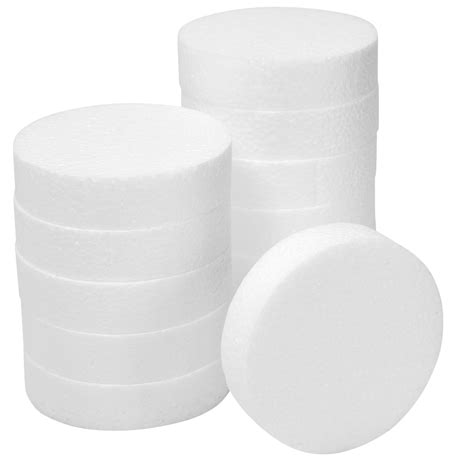 12 Pack Foam Circles For Crafts Round Polystyrene Discs For DIY