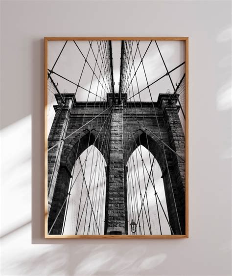 Quadro Decorativo Poster Brooklyn Bridge Fotografia Ponte New York