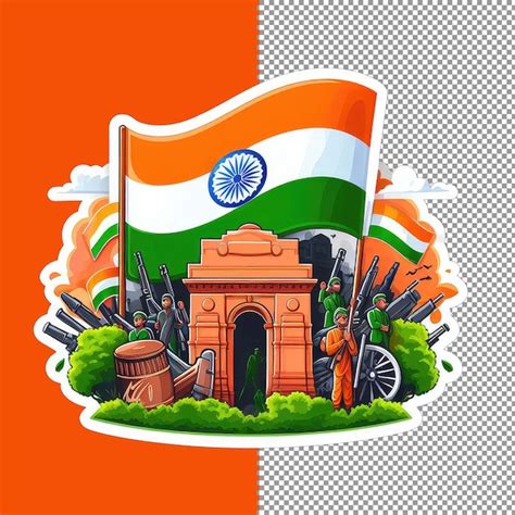 Premium Psd Republic Day Remembrance Sticker