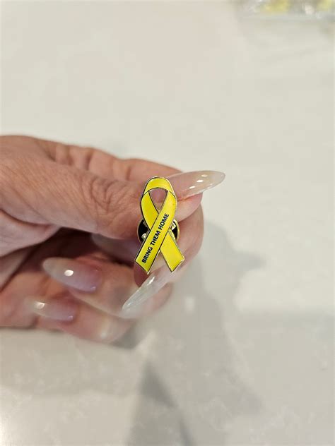 Yellow Ribbon Israel Pin Bring Them Home Now Pinhostages Support