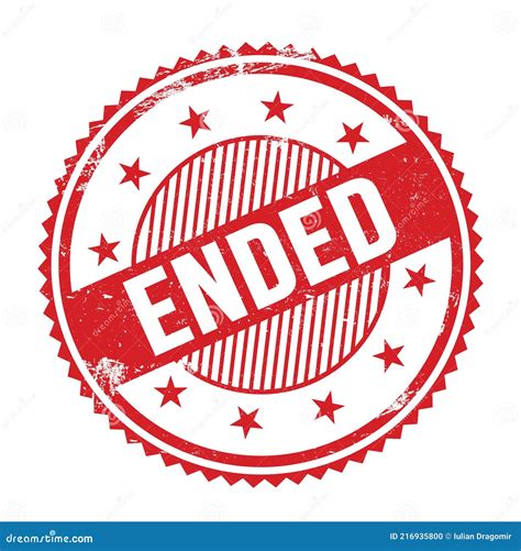 Ended Text Written On Red Grungy Round Stamp Stock Illustration