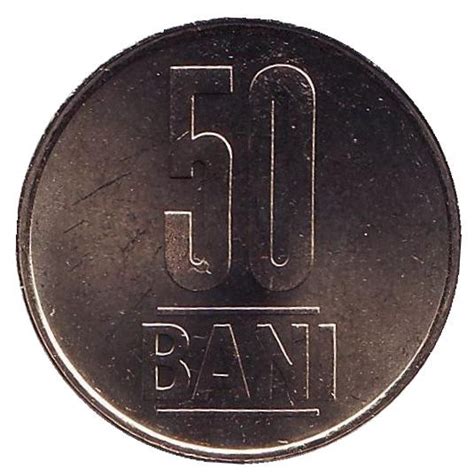 Монета 50 бани. 2019 год, Румыния. UNC. Цена 40 руб.