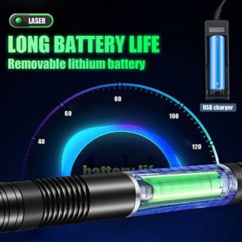 Lueiin Flashlights With Green Laser Pointer Long Range Feet