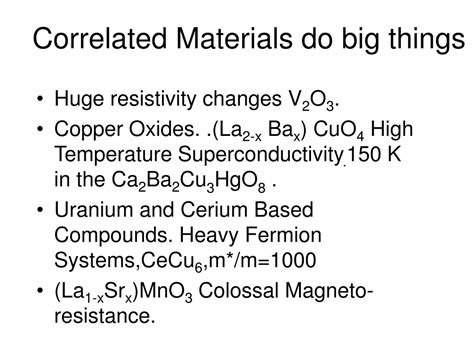 Ppt Electronic Structure Of Strongly Correlated Materials Insights