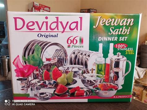 Piece Jeevan Sathi Devidyal Stainless Steel Dinner Set Packaging