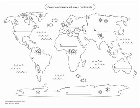 Blank Map Continents Oceans Worksheet