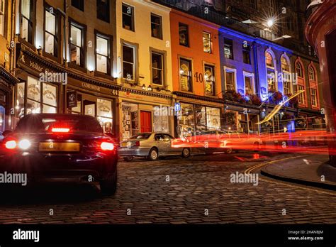 Edinburgh’s Famous West Bow & Victoria Street Showing Bright Colours ...