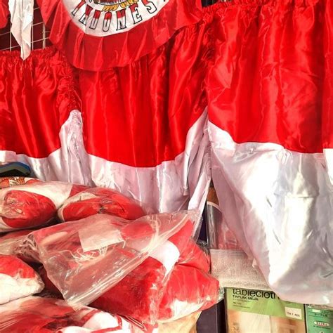 Jual Bendera Merah Putih Bekron Dekorasi Ukuran 80cm X 5m Terbaru