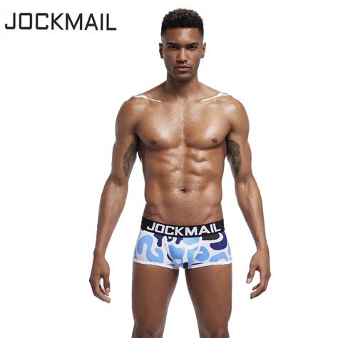 Jockmail Brand Sexy Underwear Men Camouflage Printed Cotton Boxershorts