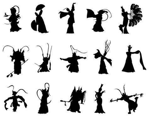 Chinese Opera Silhouette Svg Files Dragon Warrior Emperor Vector