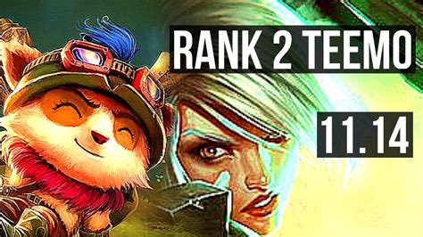 Teemo Vs Riven Top Rank 2 Teemo 10 2 8 1 4m Mastery 700 Games