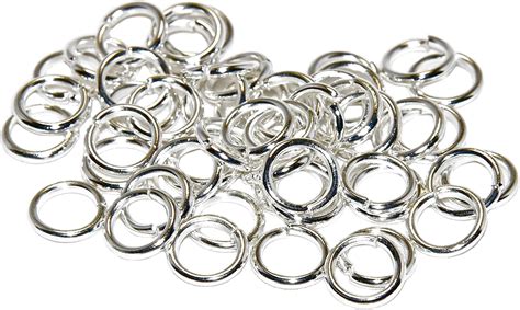 Geralin Gioielli 25 Offene Biegeringe 10mm Silber Spaltringe Binderinge