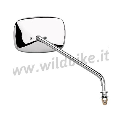 Chrome Rectangular Mirror Die Cast Long Stem For Harley Davidson