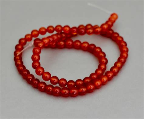 Hebra De Mm Red Agate Round Gemstone Bead Genuine Etsy Espa A