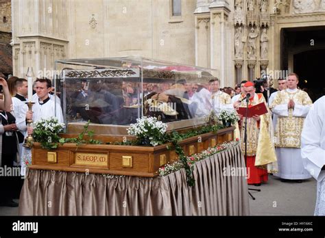 Arrival Of The Body Of St Leopold Mandic In Zagreb Cathedral Croatia