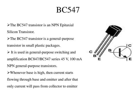 Транзистор bc547 аналоги, datasheet на русском, параметры, схема