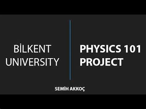 Bilkent University Phys Lab Project Youtube