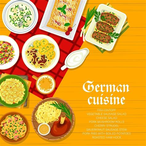 German Food Restaurant Meals Menu Cover Layout 23512123 Vector Art At