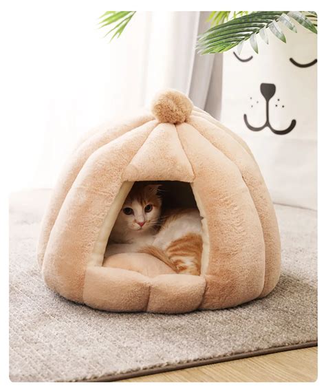 Lit Grotte En Peluche Pour Petits Chiens Et Chats Tapis Chaud Maison