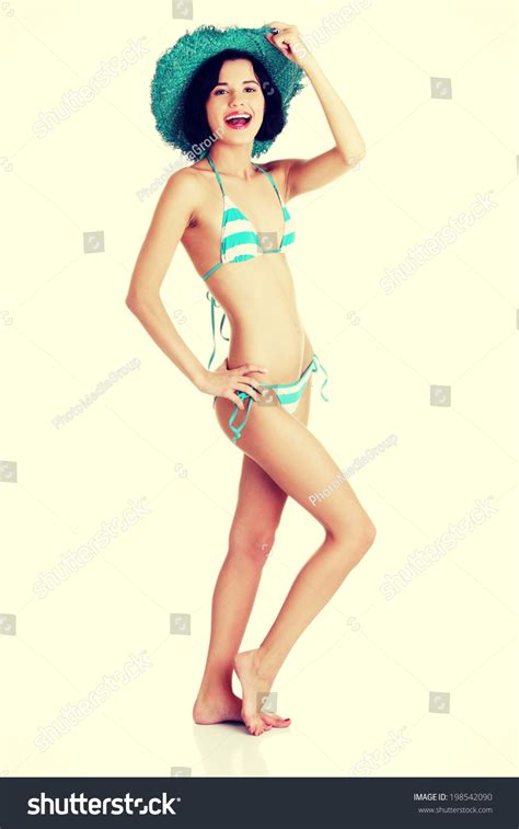 Sexy Brunette Woman Posing Bikini Stock Photo Edit Now 198542090
