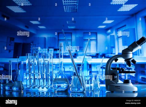 Science Laboratory Concept Background Microscope And Laboratory