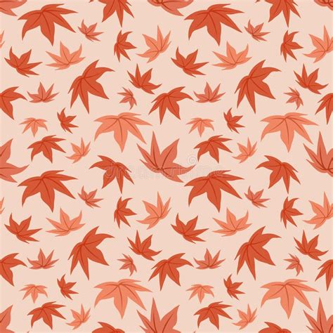 Japanese Maple Leaf Fall Vector Seamless Pattern Stock Vector