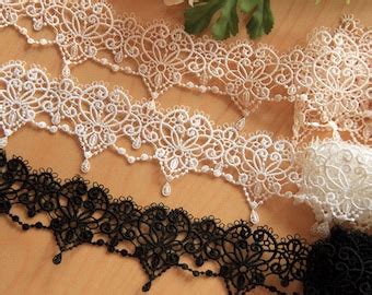 5 Yards Ivory Small Flower Alice Alencon Lace Trim Embroidered Etsy