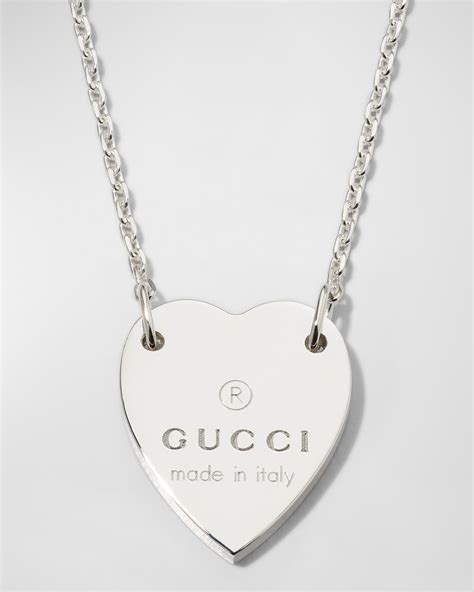 Gucci Engraved Heart Trademark Necklace | Neiman Marcus