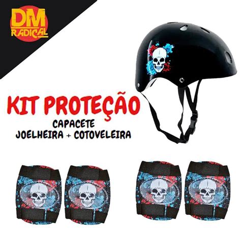 Kit Capacete Joelheira E Cotoveleira Pontofrio